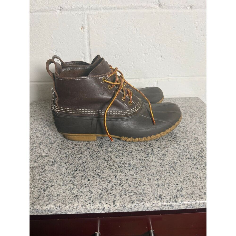 L.L.Bean Bean Boots Brown Leather Duck Boots Men’s Size 10 Hiking Rain Outdoor U